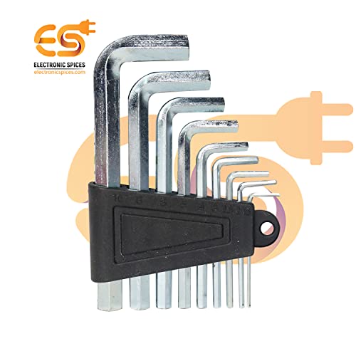 Electronicspices Electronic Spices Universal Hexagonal or Allen L Shape Socket Wrench Key Set of 9 Pieces - Image 2