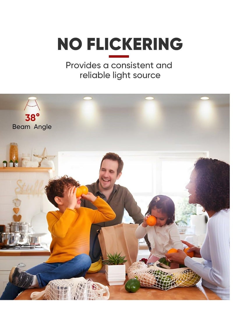 لمبات GU10 LED - 10 عبوات من لمبات الإضاءة الموفرة للطاقة ذات اللون الأبيض الدافئ غير القابلة للتعتيم - لمبات إضاءة LED هالوجينية تعادل زاوية الشعاع 38 درجة  - Image 4