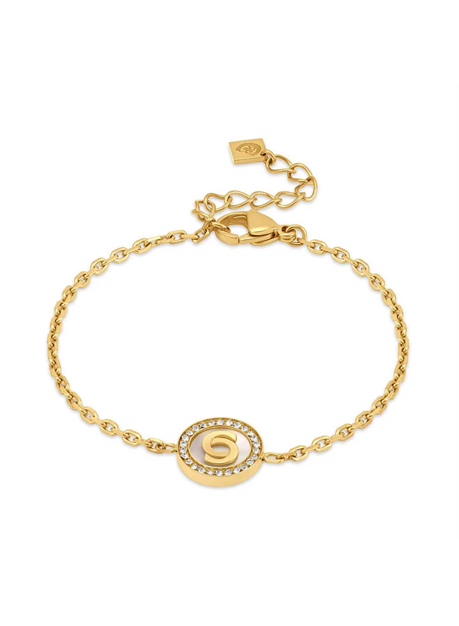 شيروتي 1881 Noemi Gold Double Round Cutout Logo Bracelet