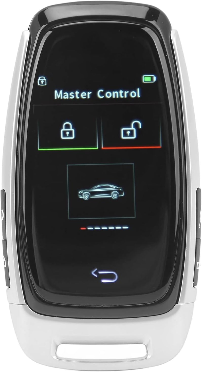 Silver Smart Remote Car Key With LCD Display Keyless Entry System For Family Business Use - Image 1