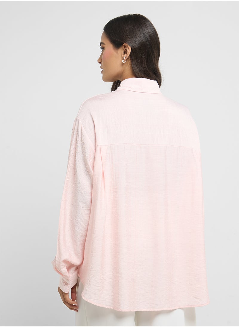 ELLA Embellished Button Down Shirt  - Image 2