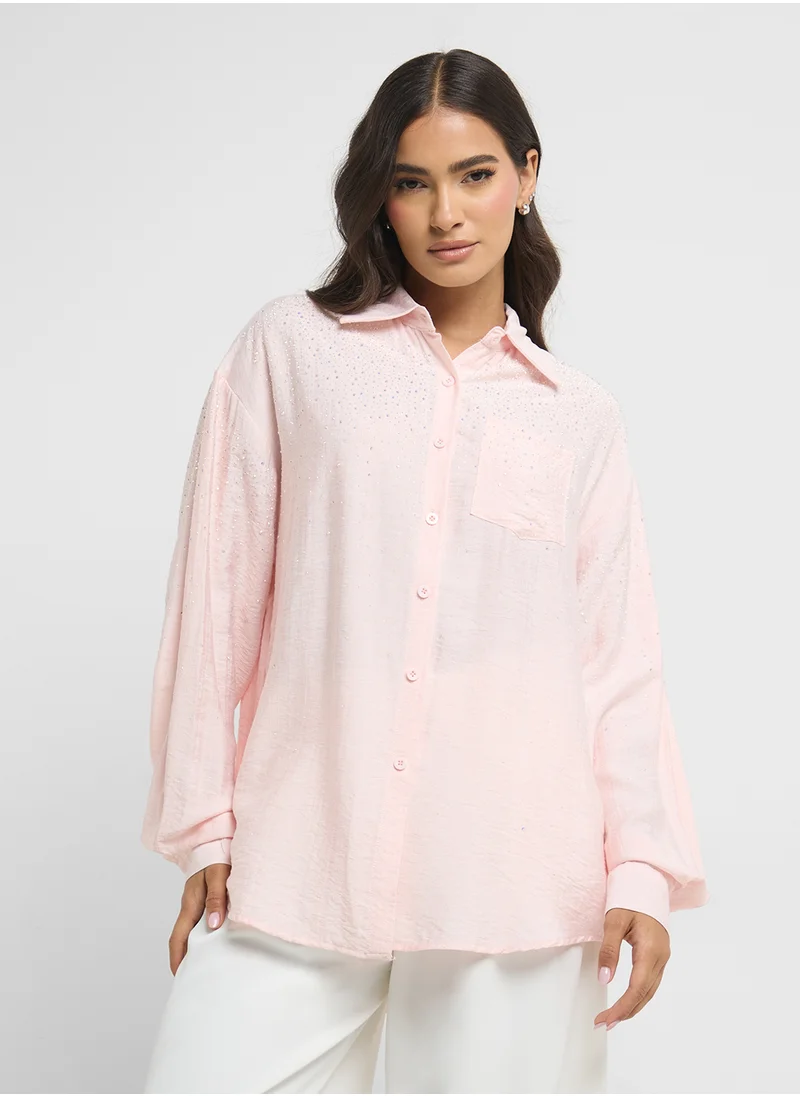 ايلا Embellished Button Down Shirt
