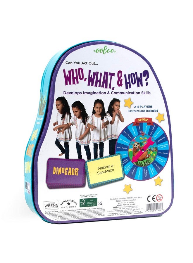 eeBoo: Sloth in a Hurry Action Game, an Easy Fast-Moving Improv Game, 2 to 4 Players, 15-30 Minute Play Time, Develops Creativty and Imagination, for Ages 5 and up - Image 2