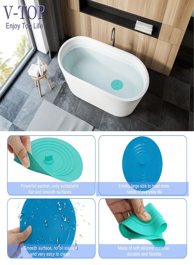 V-TOP Kitchen Drain Strainer Stopper 4 Pack, Universal 6 Inch Silicone Plug Anti-Clogging Stopper Cover, 4.5 Inch Stainless Steel Basket Strainer Food and Hair Catcher - Image 3