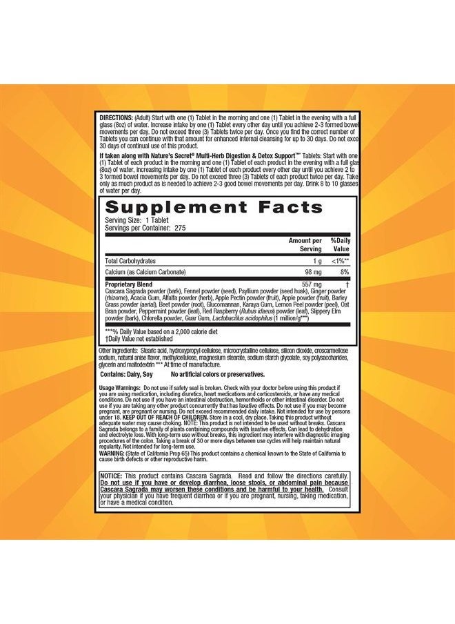 Nature's Secret Multi-Herb Colon Cleanse by Nature's Secret | Supports Digestive Health and Regularity, 275 Tablets (Pack of 2)  - Image 2