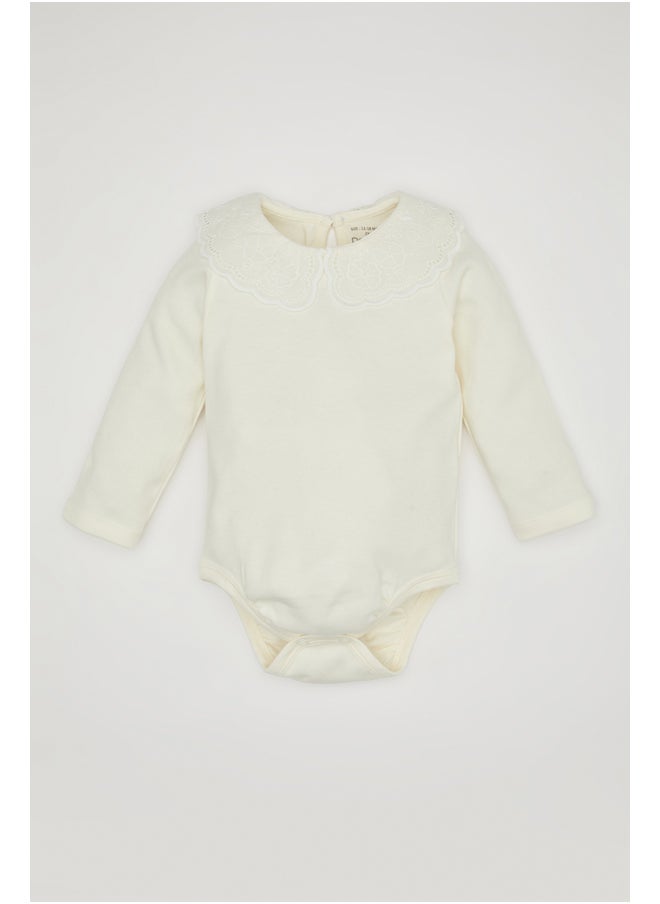 DeFacto - Babygirl New Born Regular Fit Big Neck Knitted Long Sleeve Snap Body - Image 1