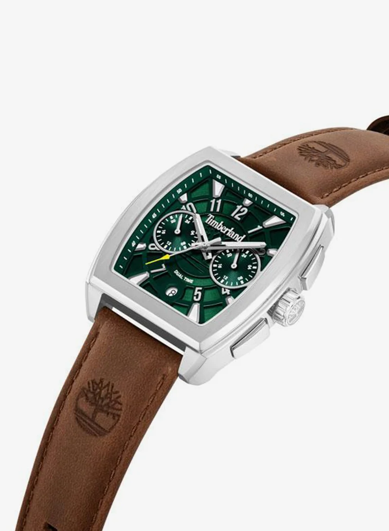 تمبرلاند Morristown Green Dial Leather Strap Multifunction Watch for Men, 40mm