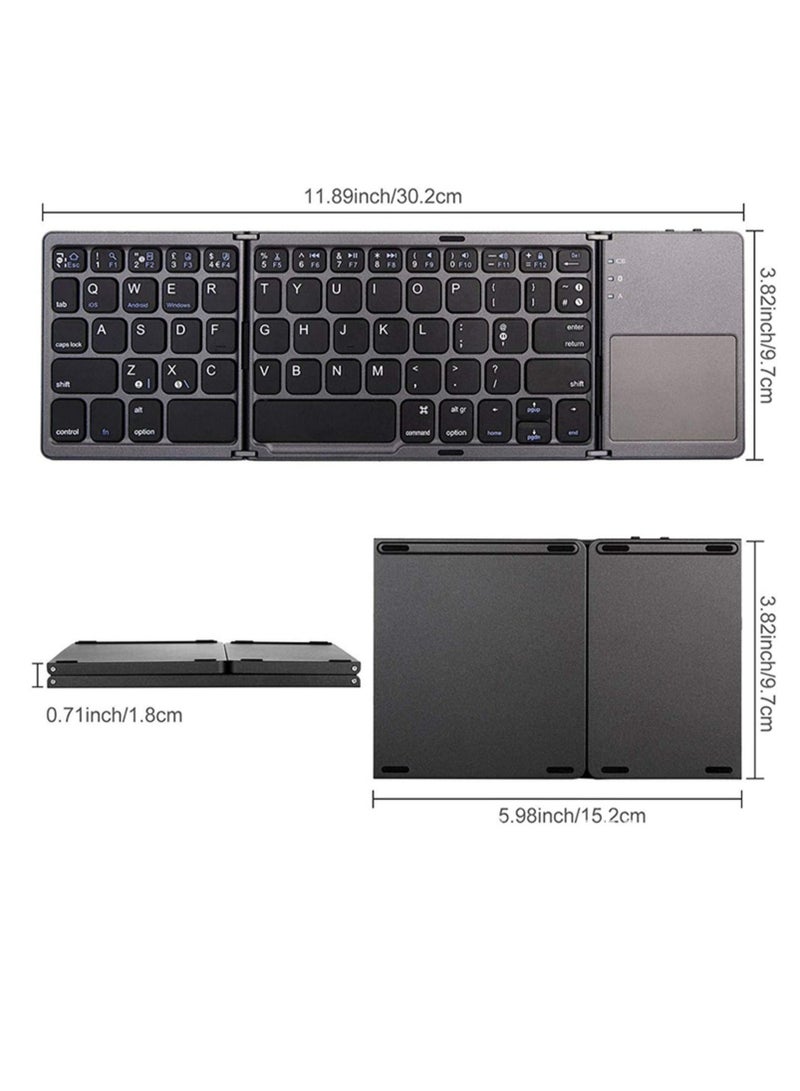 ELTRAZONE B033 three system Universal three folding with touch pad phablet computer wireless Bluetooth portable mini keyboard - Image 4