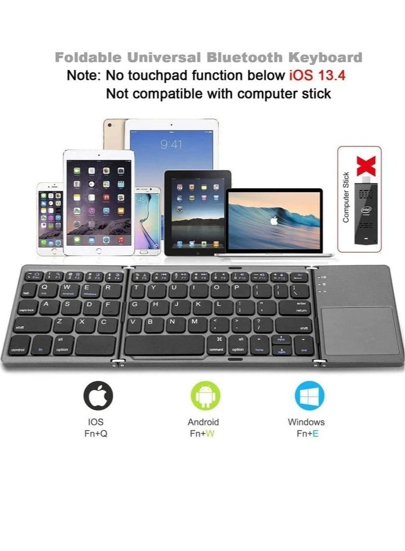 ELTRAZONE B033 three system Universal three folding with touch pad phablet computer wireless Bluetooth portable mini keyboard - Image 2