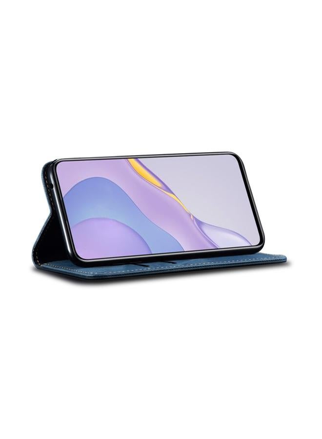 اس-توب جراب لهاتف Huawei Nova 11 Pro بتصميم كاجوال من الجلد بتصميم قماش الدنيم مع إمكانية التقليب الأفقي - Image 5