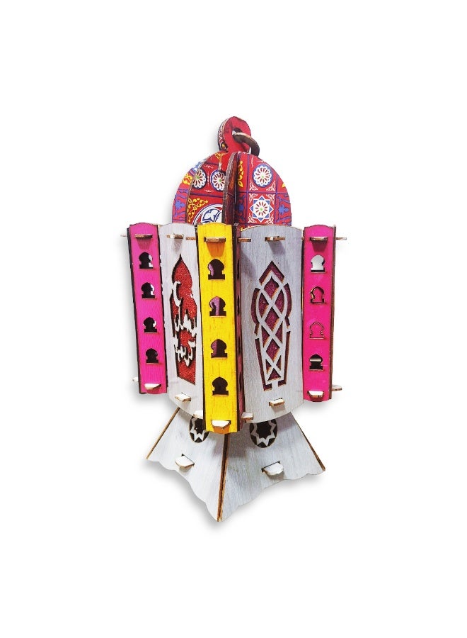 فانوس رمضاني موسيقي كبير للأطفال مع أضواء LED وأغانٍ رمضانية، لعبة إسلامية شهيرة، فانوس رمضاني عصري جديد للأطفال، هدية زخرفية وتعليمية - متعدد الألوان - Image 2