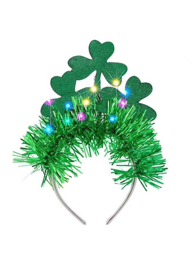 CASDRE - Light Up Shamrock Headband Green St. Patrick'S Day Headbands Sparkly Headwear Irish Hair Accessories For Women And Girls - Image 1