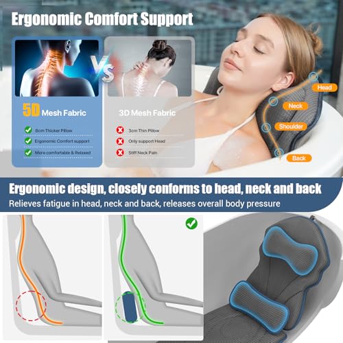 DaintyStar Full Body Bath Pillows for Tub Luxury Bathtub Pillow Cushion for Head,Shoulder,Back&Lumbar Support Thick Tub Pillow for Bathtub for Women Relaxing Soft 5D Air Mesh Mat 12 Non-Slip Power Suction Cups - Image 2