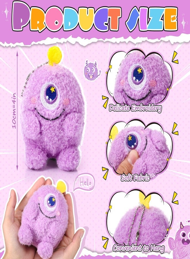 Aoriher 15 Pcs Halloween Plush Toys Bulk Halloween Stuffed Toys 4 Inches Small Devil Plush Keychain Party Favors Mini Stuffed Animals for Kids Birthday Party Favors Classroom Prizes, 5 Styles - Image 2