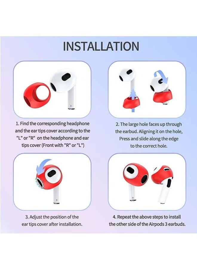 واي جيه 5-أزواج الأذن أغلفة آبار الهواء 3، أغلفة آذان السيليكون المضادة للانزلاقات ملحقات متوافقة مع آير بود الجيل الثالث - Image 4