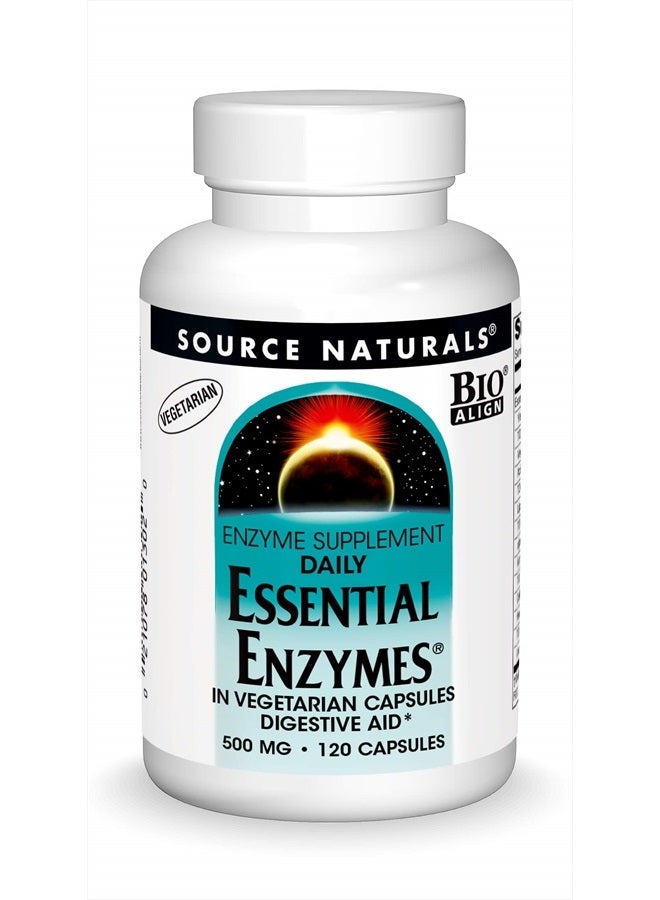 Source Naturals Essential Enzymes 500mg Bio-Aligned Multiple Enzyme Supplement Herbal Defense for Digestion, Gas, Constipation & Bloating Relief - Supports Immune System* - 120 Vegetarian Capsules - Image 1