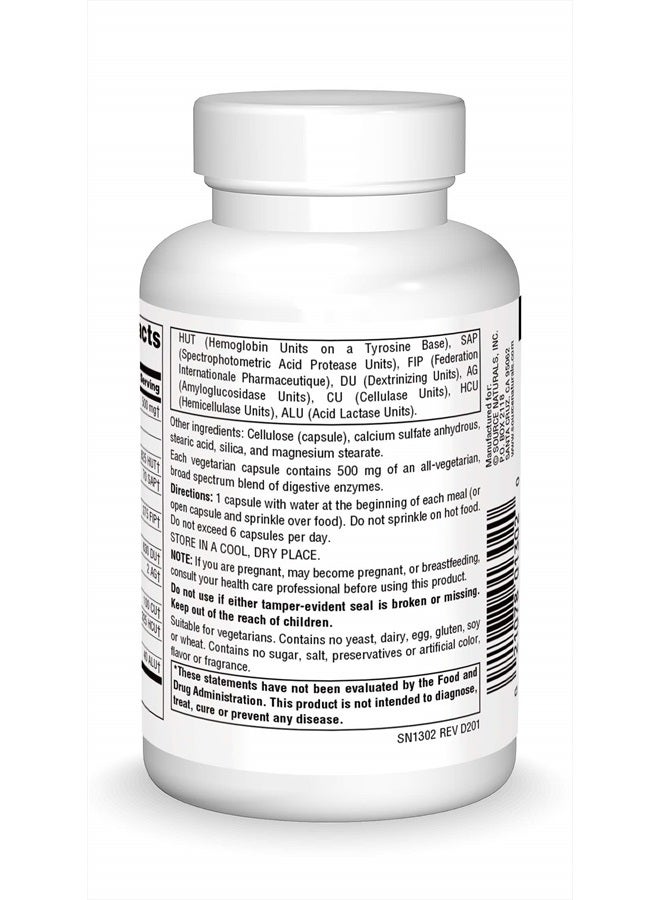 Source Naturals Essential Enzymes 500mg Bio-Aligned Multiple Enzyme Supplement Herbal Defense for Digestion, Gas, Constipation & Bloating Relief - Supports Immune System* - 120 Vegetarian Capsules - Image 2