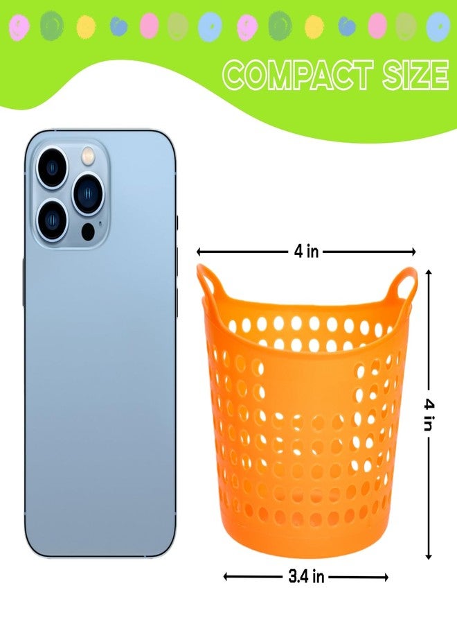Jowgut 32 Pieces Pencil Cup Bulk, Pencil Basket Organizer Desk Basket for Pens, Round Plastic Containers Cute Crayon Organizer Stationery Caddy for Office School Home Supplies - Image 3