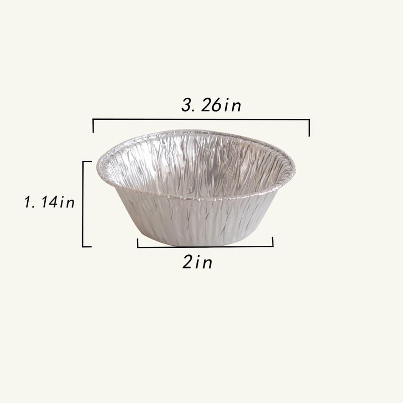HLCM 100 Pcs Aluminum Foil Mini Pans, Great for Baking Tarts, Quiche, Pudding, etc. - Image 2