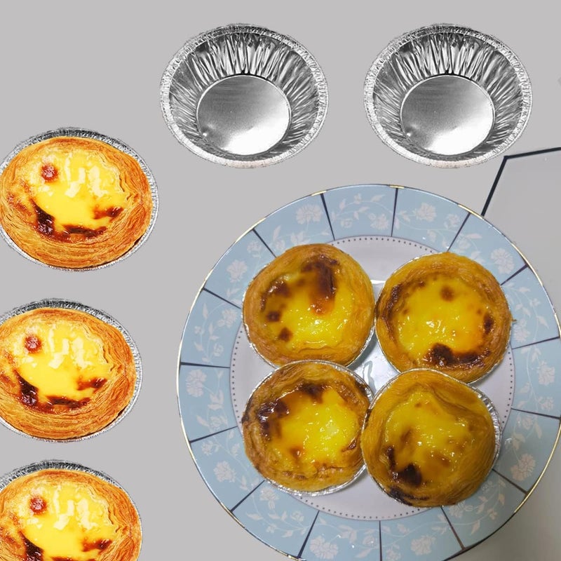 HLCM 100 Pcs Aluminum Foil Mini Pans, Great for Baking Tarts, Quiche, Pudding, etc. - Image 4