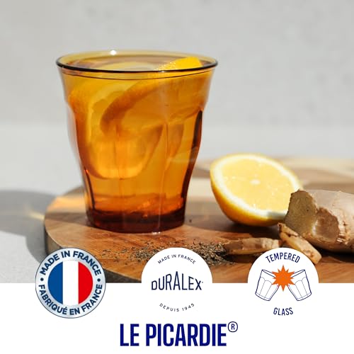 Duralex® France Picardie Amber, 250ml Set of 4 Glasses | 3X Stronger & Durable | Dishwasher & Microwave-Safe | Whiskey, Water, Juice Glasses | Tempered Glass - Image 3