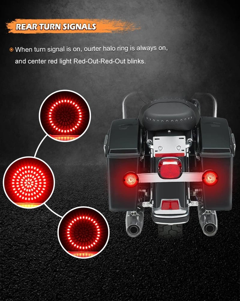 NTHREEAUTO 1157 LED Turn Signal Lights with Smoked Lens for Harley Motorcycles - Image 5