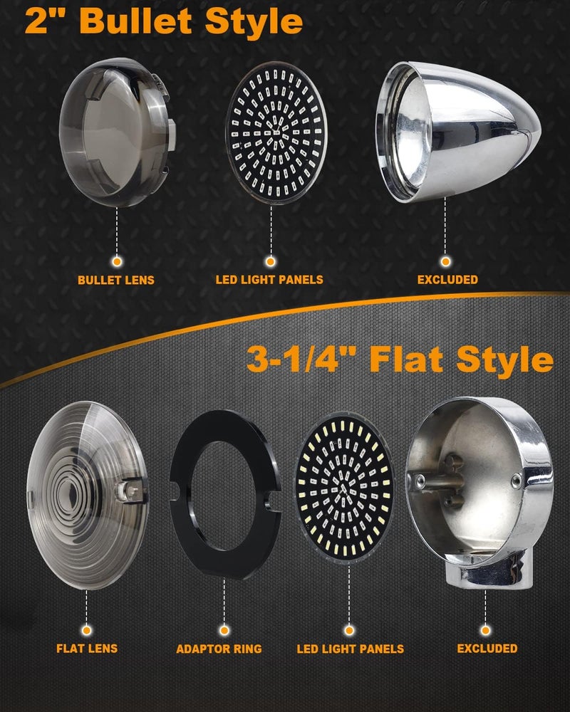 NTHREEAUTO 1157 LED Turn Signal Lights with Smoked Lens for Harley Motorcycles - Image 2