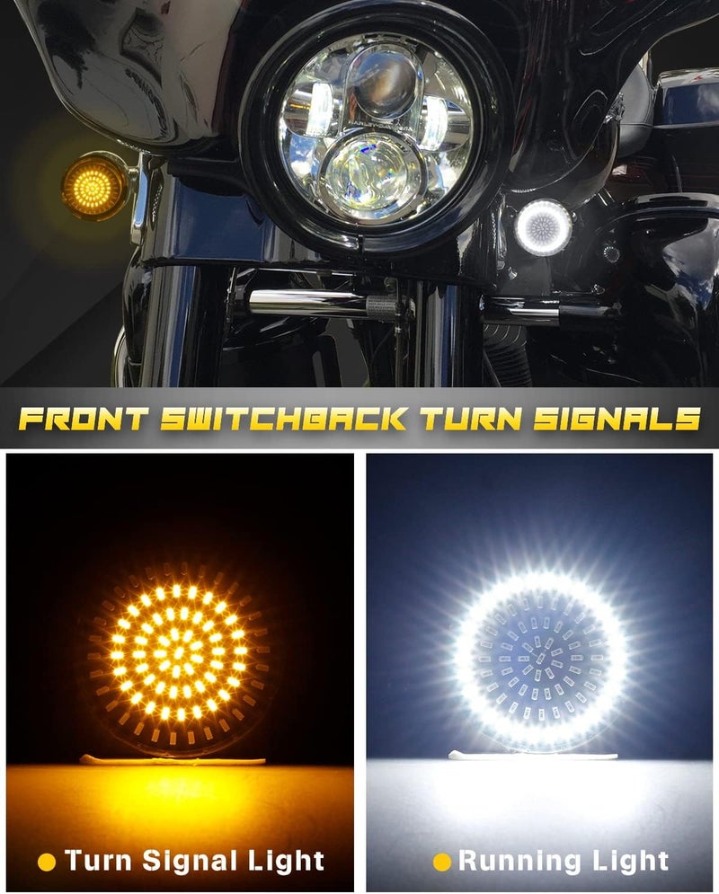 NTHREEAUTO 1157 LED Turn Signal Lights with Smoked Lens for Harley Motorcycles - Image 4