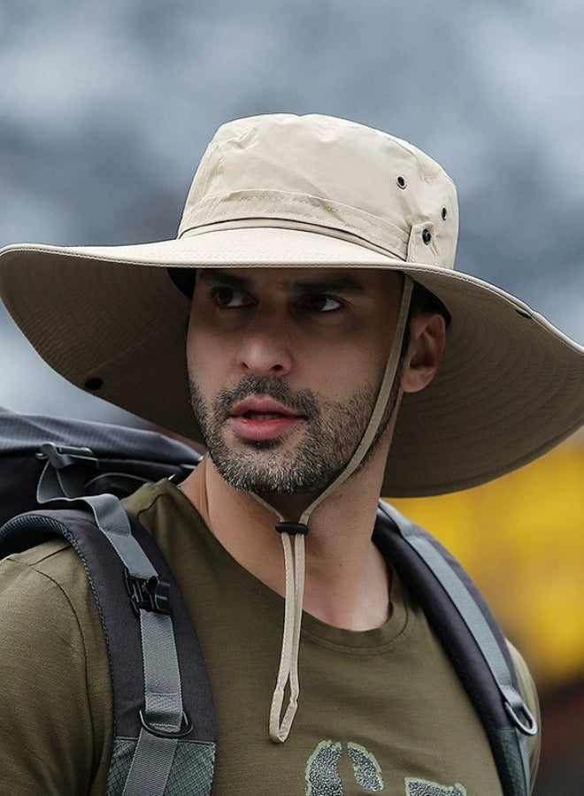 Generic Fishing hat Wide Brim Sun Protection Hat with Breathable Safari hat Fisherman hat Hiking Hats for Man - Image 1