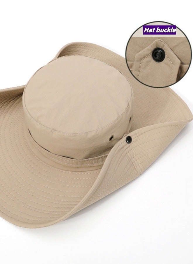 Generic Fishing hat Wide Brim Sun Protection Hat with Breathable Safari hat Fisherman hat Hiking Hats for Man - Image 3