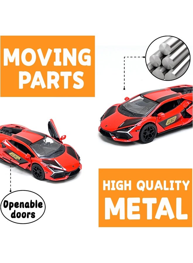 Kinsmart سيارة لامبورغيني ريفولتوا بمقياس 1:38 مع أبواب قابلة للفتح وآلية سحب للخلف مصنوعة من سبائك المعادن - Image 4