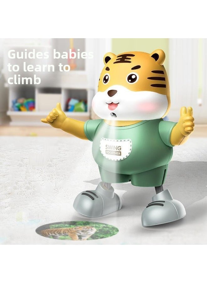null - Same Style Singing And Dancing Projection Electric Tiger Toy Luminous Projection Head-up Climbing Training Artifact-Color:Red Tiger 36 Gift Box Version-Specifications:Charging Version (charging Bin +3 Rechargeable Batteries) - Image 1