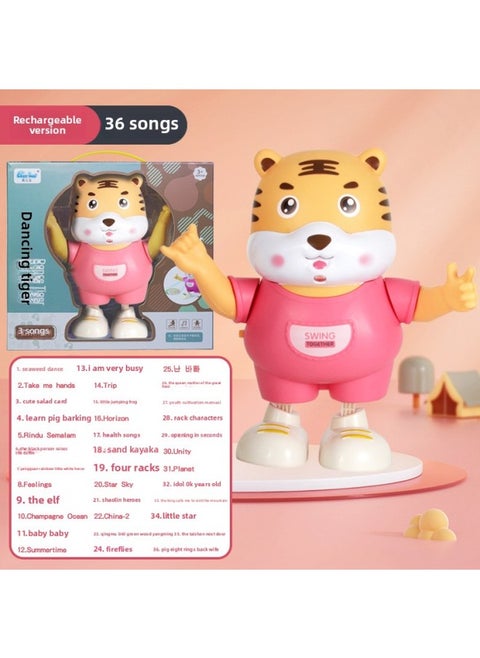 Same Style Singing And Dancing Projection Electric Tiger Toy Luminous Projection Head-up Climbing Training Artifact-Color:Red Tiger 36 Gift Box Version-Specifications:Charging Version (charging Bin +3 Rechargeable Batteries)