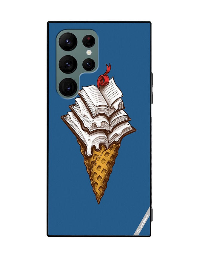 VR CREATIVE Protective Case Cover For Samsung Galaxy S22 Ultra 5G Book Icecream Design Multicolour - Image 1