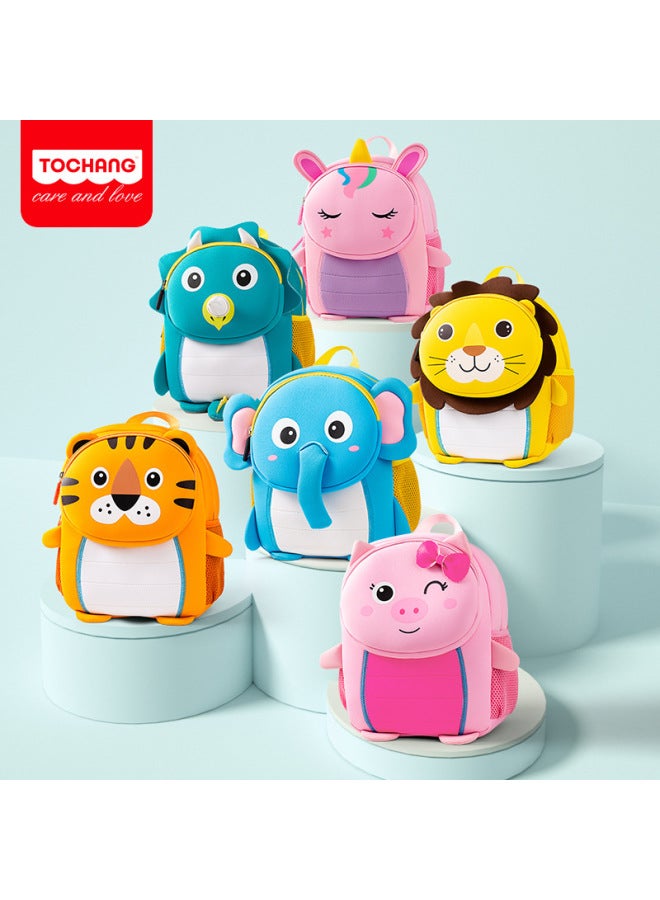 Diving Material Children's Bag Cartoon Cute 3D Three-dimensional Shape Kindergarten Small Schoolbag Out Of Light Shoulder Bag-Color:Stereo-Lion - Image 3