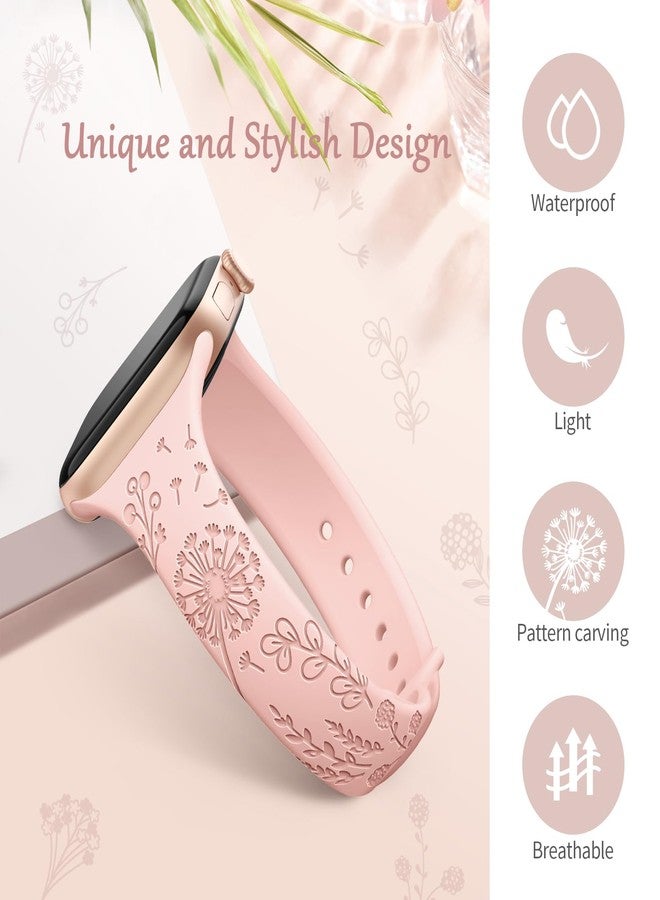 امسكاي مجموعة AMSKY من 6 أساور رفيعة محفورة بنقوش زهرية، متوافقة مع ساعات Apple Watch بمقاسات 40 مم، 41 مم، 42 مم، 38 مم، 44 مم، 45 مم، 46 مم، 49 مم، للنساء. سوار رياضي أنيق من السيليكون لساعات iWatch Series 10 Ultra و9 و8 و7 و6 و5 و4 و3 و2 و1 وSE. - Image 3