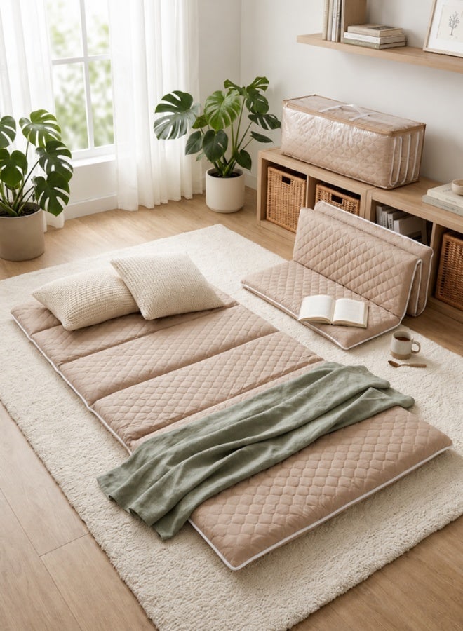 SMART HOME Premium Foam Feel High Density Single Mattress , A soft and comfortable sponge mattress that is foldable and easy to carry with a bag. A multi-use mattress for trips, sleeping, and exercising, and for children, size (190*90*6 cm) - Image 1