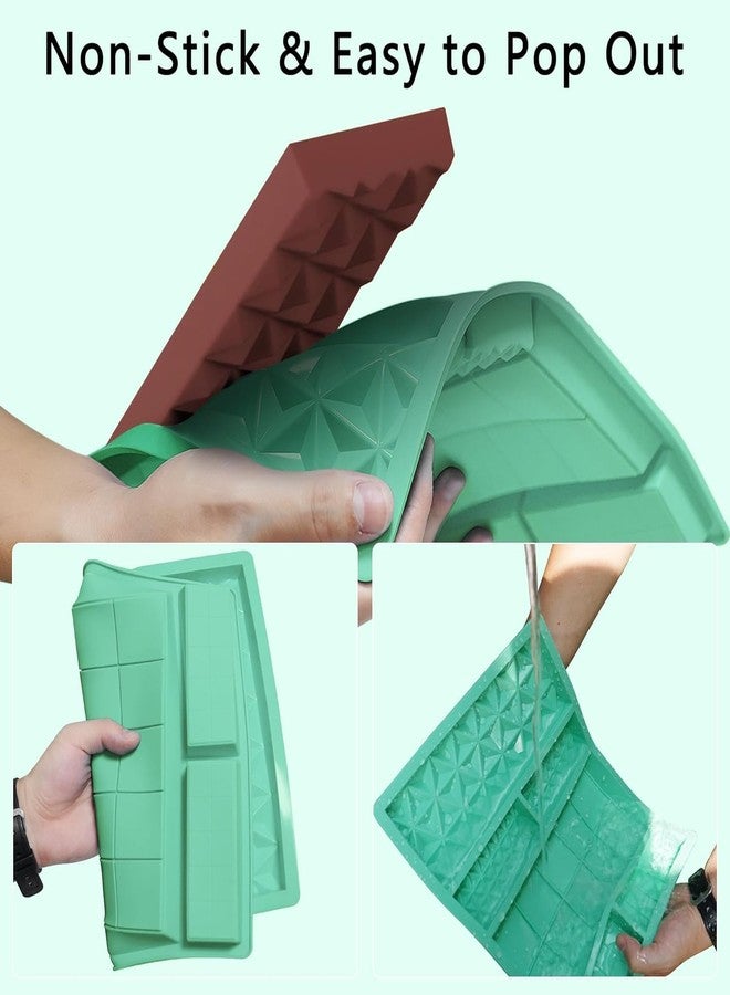 LEGACYCART Break Apart Chocolate Silicone Mould 6 in 1 Deep Dubai Pistachio Chocolate Bar Kunafa Filling Chocolate Bar Thick Candy Molds Non-Stick for Stuffed Knafeh Chocolate Bar Treats for Kids - Image 4