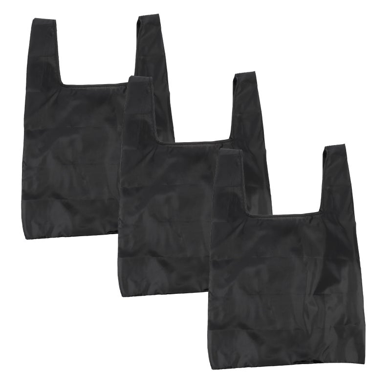 6 Pcs Large Capacity Shopping Bags Foldable Storage Pouch Shopping Pouch Portable Outdoor Tote Bag(Black) - Image 2