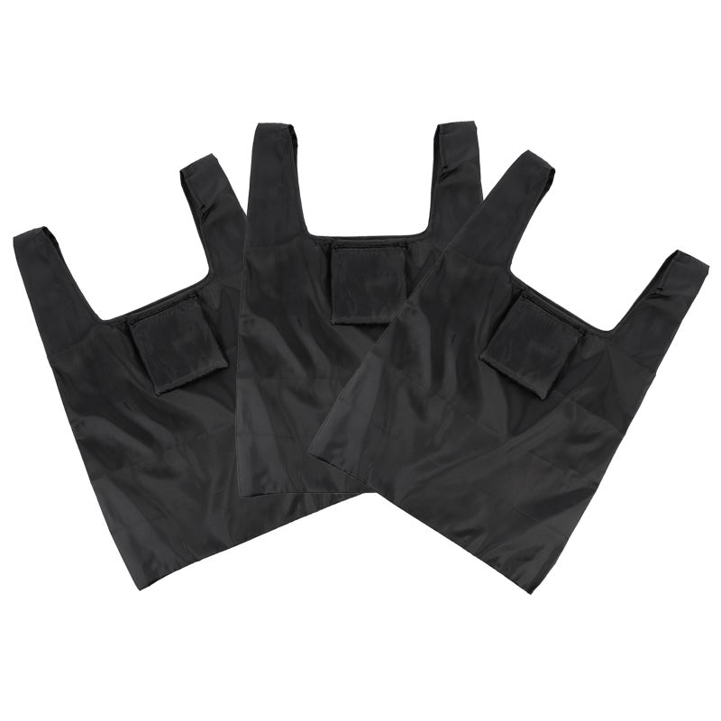 6 Pcs Large Capacity Shopping Bags Foldable Storage Pouch Shopping Pouch Portable Outdoor Tote Bag(Black) - Image 1
