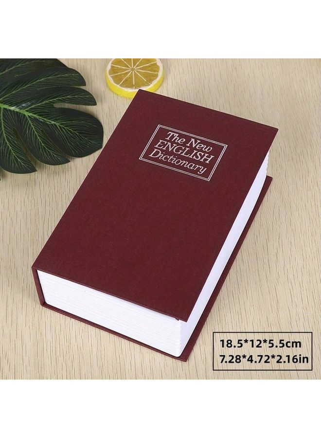 Durable Iron Book Style Safe Box Hidden Compartment For Valuables Red - Image 1