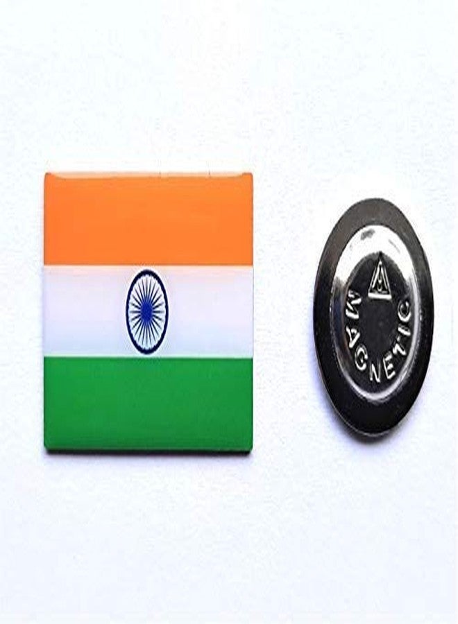 SADVIDHYA Unisex Brass Copper Metal Indian Flag Brooch with Golden Finishing - Image 1