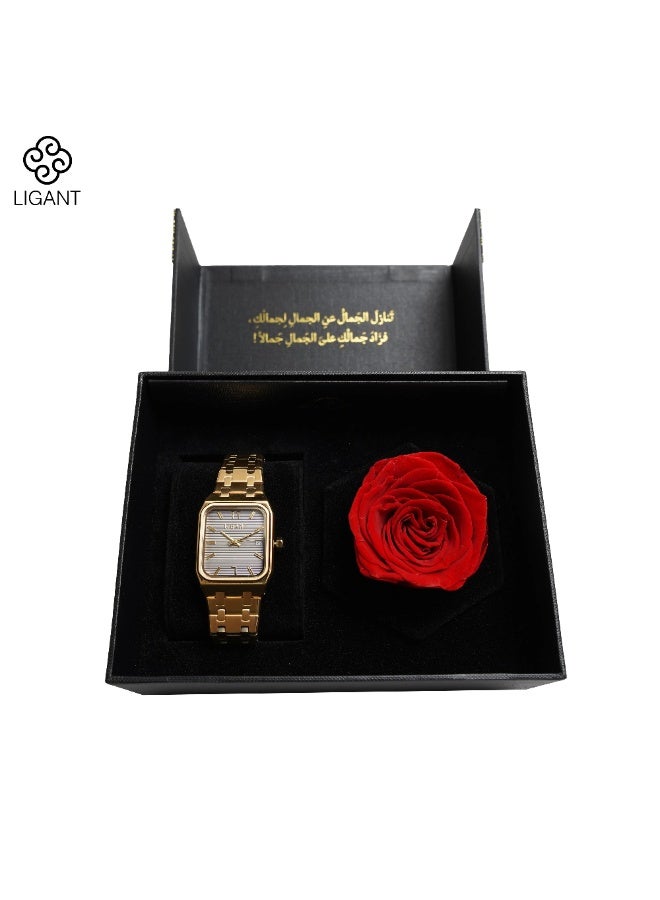 LIGANT Luxury Men's Watch in Gold - Premium Stainless Steel Elegant Design - Modern Metallic Wristwatch for Business & Events - Image 4