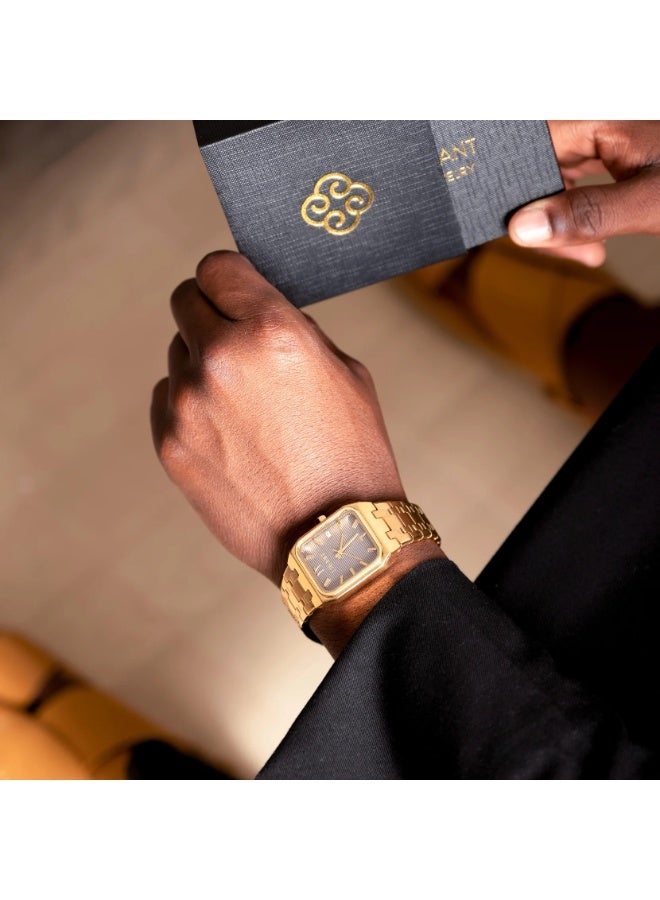 LIGANT Luxury Men's Watch in Gold - Premium Stainless Steel Elegant Design - Modern Metallic Wristwatch for Business & Events - Image 3