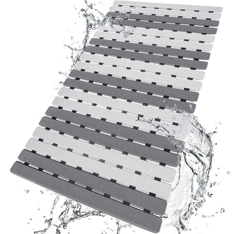 BEMISO Shower Mat Non Slip Bathtub Mat with Suction Cups and Drain Holes 275 x157 Inch Bath Mat for Tub  ShowerEasy DryEasy to CutEcoFriendly
