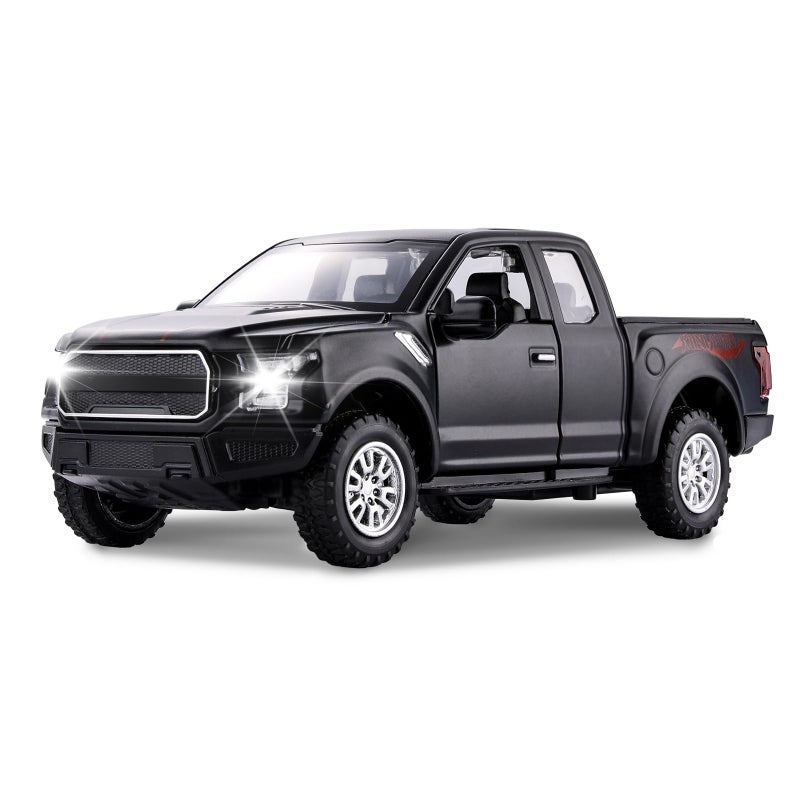 SASBSC Pickup Truck Toys for Boys Age 38 Toy Trucks for Boy Ages 47 Diecast Metal Model Truck with Light and Sound Pull Back Toy Cars Gifts for 3 Year Old Kids Black - Image 2