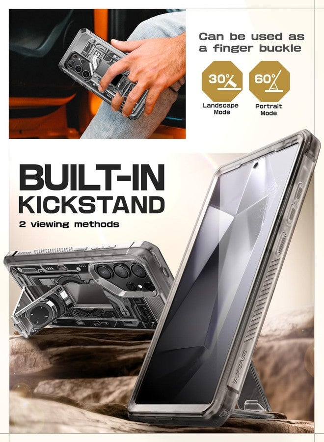 SUPCASE Unicorn Beetle Pro for Samsung Galaxy S24 Ultra Case with Stand, [2 Front Frame] 360 Full-Body Belt-Clip & Kickstand Case with Screen Protector Phone Case for S24 Ultra, Frost Black - Image 4