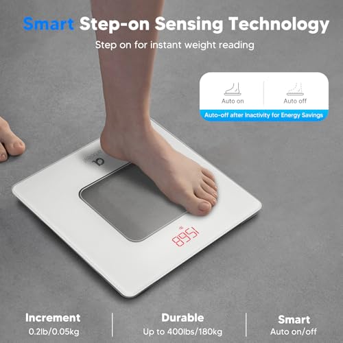 arboleaf Scale for Body Weight, High-Precision Digital Bathroom Scale with LED Display, Sleek & Durable, 400lb Capacity for Home Use - Image 5