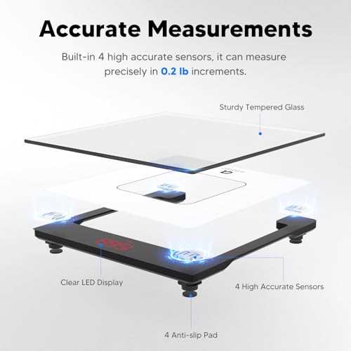 arboleaf Scale for Body Weight, High-Precision Digital Bathroom Scale with LED Display, Sleek & Durable, 400lb Capacity for Home Use - Image 2