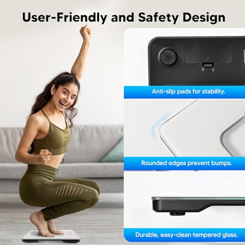 arboleaf Scale for Body Weight, High-Precision Digital Bathroom Scale with LED Display, Sleek & Durable, 400lb Capacity for Home Use - Image 4